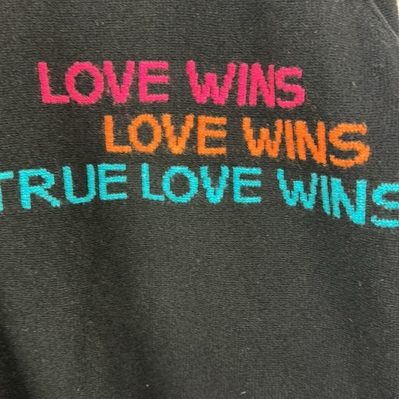 Scott & Scott London Black Cashmere Rue La La Love Wins Sweater Small - Picture 3 of 8